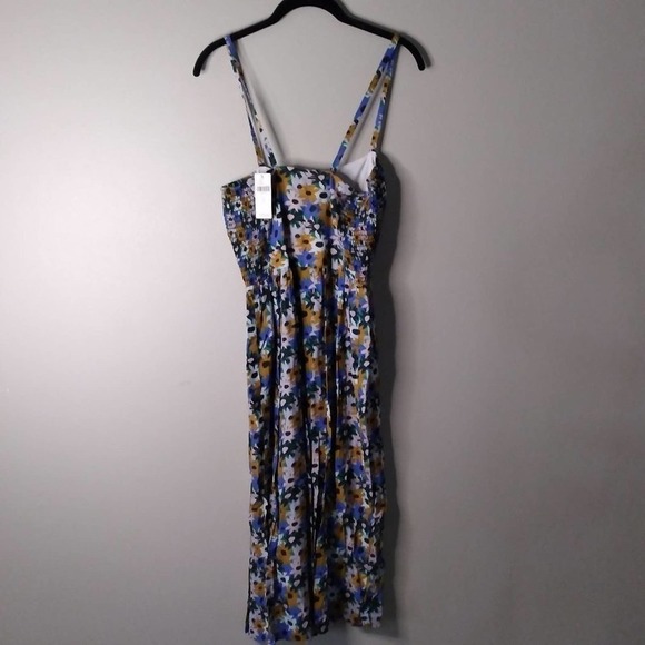 Corey Lynn Calter Danica Midi Dress Floral Blue Gold Small - Picture 8 of 12